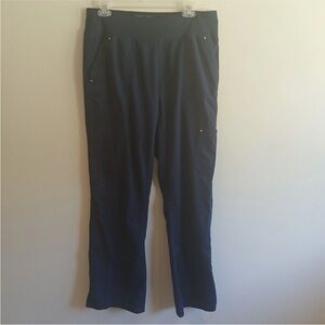 Purple Label By Healing Hands Yoga Pants Scrubs Medium Blue Pull On Pockets